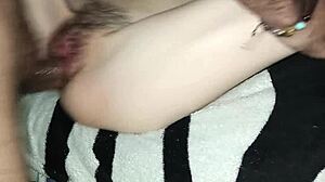 Shy girlfriend creams wildly from my deep vagina thrusts inside