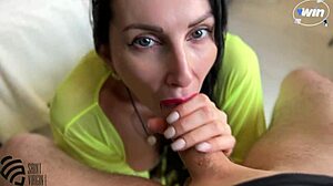 stepmom feels so emotional sucking stepsons cock till facial cumshot explosion