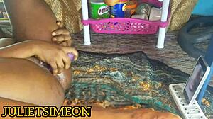 Juliet Simeon Fucks Horny Boyfriend Live in Canada Bedroom Action