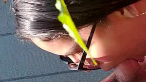 hey watch this bbw latina choke gag outdoor deepthroat blowjob