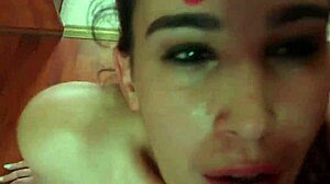 lipstick slut chokes on cock gets facefucked slapped spat on 😈💦