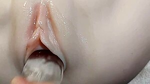 Real Doll Pussy Stuffed By Fake Cock Closeup