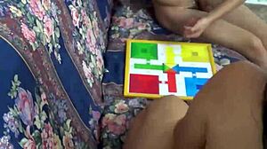 Horny glasses girl fingers wet cunt tongue fucks tits before cum blowjob