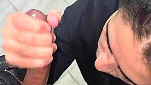 lovely interracial wife sucks husband cock cum in mouth handjob sailor costume til last drop