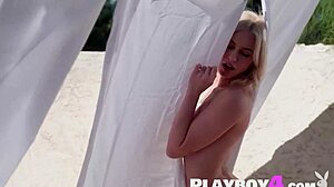 Petite Blonde Teen Poses Lingerie Bubble Butt Pussy