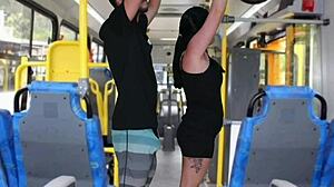 Huge Ass Brazilian Flashed and Jerked on Bus by Old Perv Till Cumshot!