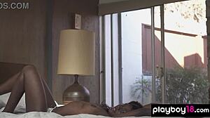 hot all natural black teen victoria antoinette strips lingerie revealing shaved pussy