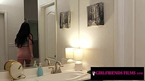 Jennifer White slams stacked tits on Sophia Locke's wet pussy in hardcore lesbian toy fuck