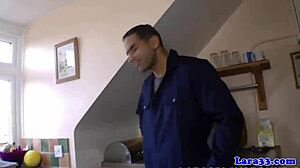 classy milf in stockings rides plumber cock cowgirl style 🔥👠💦