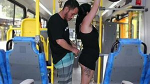 Huge Ass Brazilian Flashed and Jerked on Bus by Old Perv Till Cumshot!