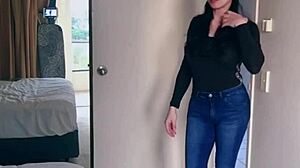 Pretty Asian Ladyboy Rips Jeans Off Big Tits