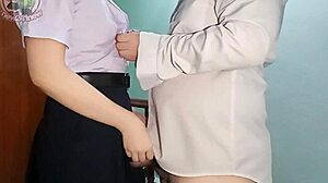 thai high school girl gets pussy licked then anal creampie in 4k dorm