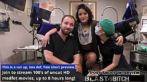 Channy Crossfire's pussy fucked hard by lesbians with toys and gloves close up