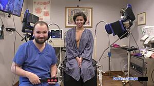 DR TAMPA HUMILIATES REBEL WYATT BACKSTAGE WITH PIERCED NIPPLES! LATEX GLOVES TITS SPREADING FLORIDA