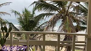 wanna see ebony wife flash her pussy bent over at beach house?