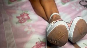 brazilian chubby wife screams loud while fucking hubby watches