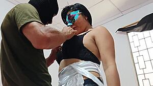 boss catches me fucking coworker then joins our bedroom threesome
