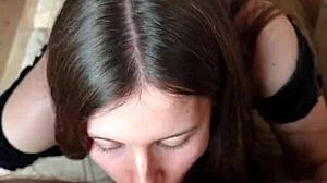 Girlfriend Deepthroats Blowjob Rimjob Tongue in Asshole