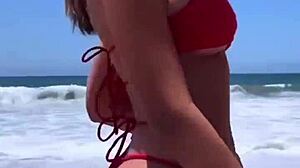 boutinela shakes red bikini thong ass worship closer teasing comp