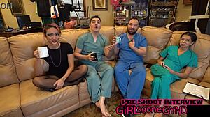 channy crossfire's tanned small tits latex gloves short hair backstage dental fetish