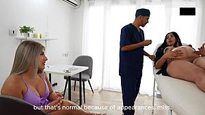 doctor examines pregnant milf melanylatina and horny friend