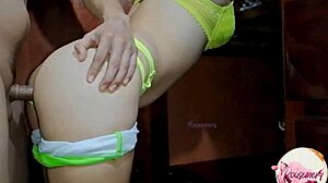 Stepdaughter Stuck with Ass Exposed Begging for Daddy's Quick Cumshot!