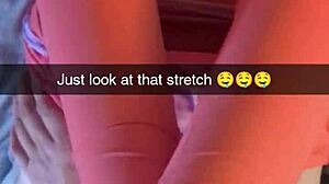 yoga milf cheats with instructor's huge cock creampie on snapchat