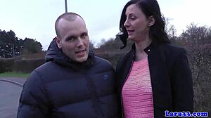 classy british milf in stockings takes doggystyle cum facial
