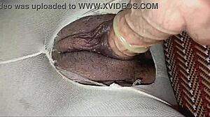 Fierce creampie through ripped stockings