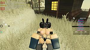 Does Roblox Whore with Big Tits and Ass Take Deepthroat Before Bent Over Anal Poundings?