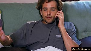 Glamcore teen gets drenched in hot sticky cum explosion!