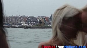 blonde teen les fingered licked masturbated small tits boat outdoor