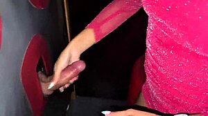 gloryhole line bangs my juicy pussy and small tits hard