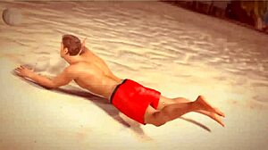 Petite Redhead Piercing Topless Beach Ball Beauty