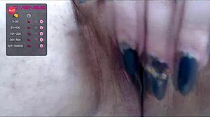 Aimee Hot Milf Squirts Standing with Big Pussy Lips Toys!