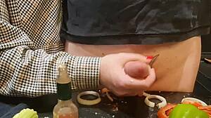 Extreme Dick Torment and Urethral Play in Kitchen!
