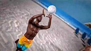 Petite Redhead Piercing Topless Beach Ball Beauty