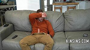 stepdad's forbidden cock throbs as teen grinds lap during nap!