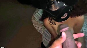 Does cute babe lick cum off her big tits after chest explosion?