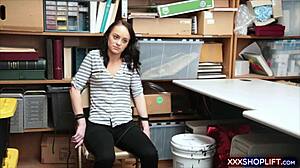 Wow! Cute Shoplifter Teen 18+ Bent Over by Mall Officer!