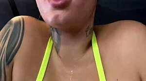 thong gym tease on copacabana beach gets pussy dripping wet from horniness