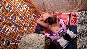 Auntie housewife takes cash for deepthroat blowjob and rough creampie fuck in hotel with voyeur indian audio