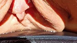 MATUREMONS SPREADS HUGE WET PUSSY LIPS IN SLOW MOTION