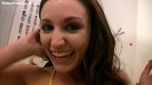 Jenny Welch rips pantyhose off for my POV lap dance