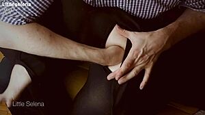 Deep anal fisting stretches gaping asshole in black dress