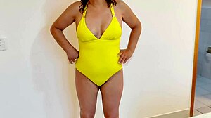 Ever wonder how I tease standing while stepson jerks and cums hard?