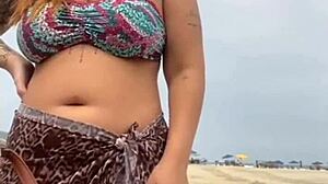 got naked on beach in front of him 😏 his dick got hard i grabbed it real quick 🌴🔥