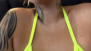 thong gym tease on copacabana beach gets pussy dripping wet from horniness