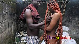 stepdad bends over stepdaughter for hardcore outdoor pussy pounding