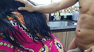 Curvy Mature Colombian Fucked by Petite Young Stepson